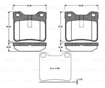 Комплект тормозных колодок BOSCH 0 986 TB2 176