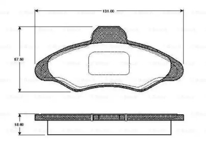 Комплект тормозных колодок BOSCH 0 986 TB2 184