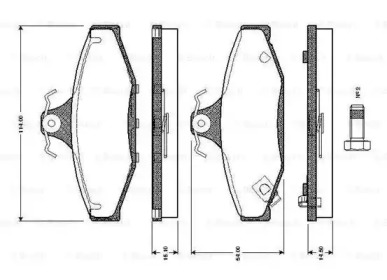 Комплект тормозных колодок BOSCH 0 986 TB2 187