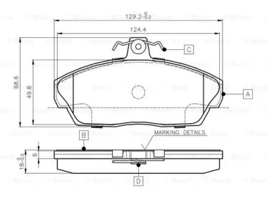 Комплект тормозных колодок BOSCH 0 986 TB2 189