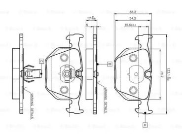 Комплект тормозных колодок BOSCH 0 986 TB2 204