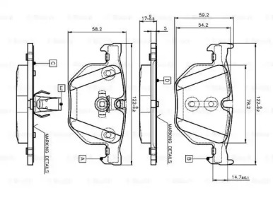 Комплект тормозных колодок BOSCH 0 986 TB2 207