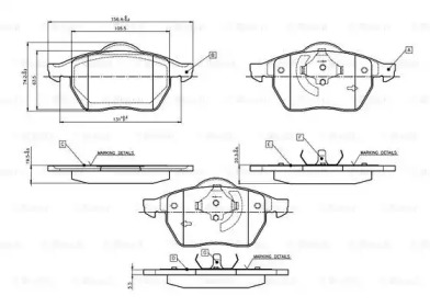 Комплект тормозных колодок BOSCH 0 986 TB2 212