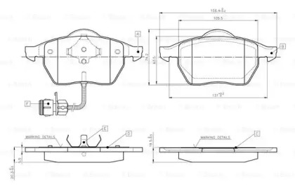 Комплект тормозных колодок BOSCH 0 986 TB2 213