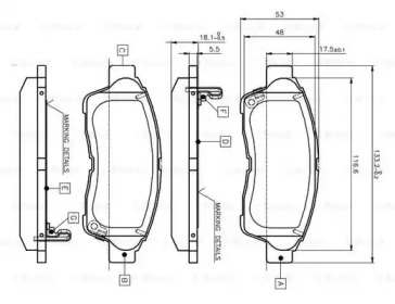 Комплект тормозных колодок BOSCH 0 986 TB2 222