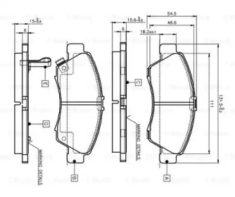 Комплект тормозных колодок BOSCH 0 986 TB2 233