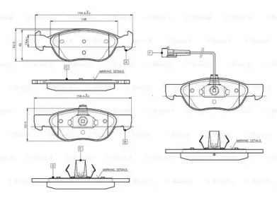 Комплект тормозных колодок BOSCH 0 986 TB2 282