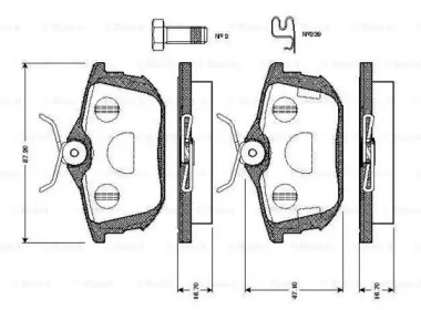 Комплект тормозных колодок BOSCH 0 986 TB2 299