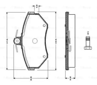 Комплект тормозных колодок BOSCH 0 986 TB2 311