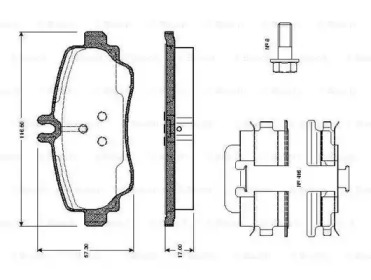 Комплект тормозных колодок BOSCH 0 986 TB2 322