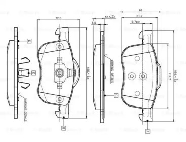 Комплект тормозных колодок BOSCH 0 986 TB2 351