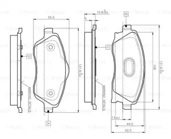 Комплект тормозных колодок BOSCH 0 986 TB2 381