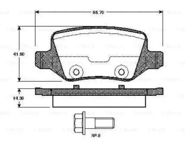 Комплект тормозных колодок BOSCH 0 986 TB2 391