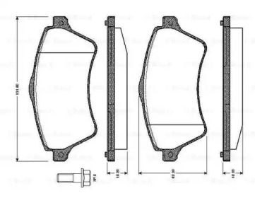 Комплект тормозных колодок BOSCH 0 986 TB2 396