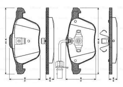 Комплект тормозных колодок BOSCH 0 986 TB2 405