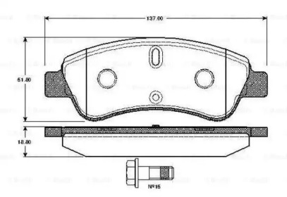 Комплект тормозных колодок BOSCH 0 986 TB2 407