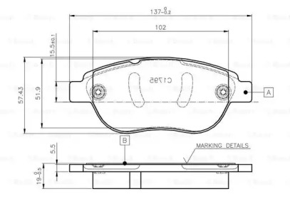 Комплект тормозных колодок BOSCH 0 986 TB2 409