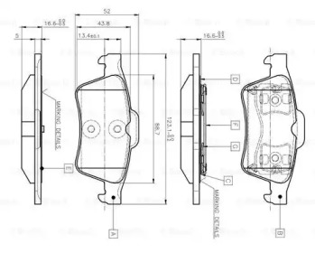 Комплект тормозных колодок BOSCH 0 986 TB2 410