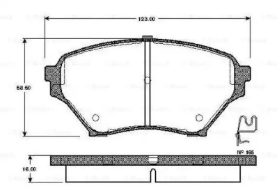 Комплект тормозных колодок BOSCH 0 986 TB2 412