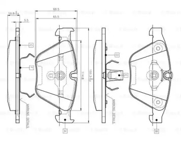 Комплект тормозных колодок BOSCH 0 986 TB2 413