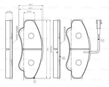 Комплект тормозных колодок BOSCH 0 986 TB2 431