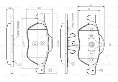 Комплект тормозных колодок BOSCH 0 986 TB2 434