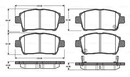 Комплект тормозных колодок BOSCH 0 986 TB2 438