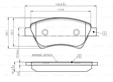 Комплект тормозных колодок BOSCH 0 986 TB2 440