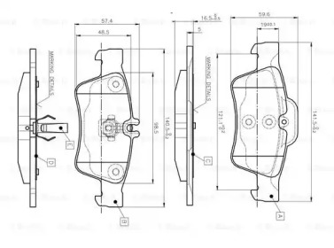 Комплект тормозных колодок BOSCH 0 986 TB2 451