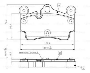 Комплект тормозных колодок BOSCH 0 986 TB2 456