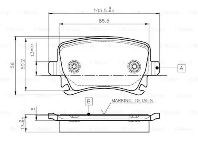 Комплект тормозных колодок BOSCH 0 986 TB2 458