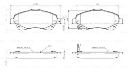 Комплект тормозных колодок BOSCH 0 986 TB2 463