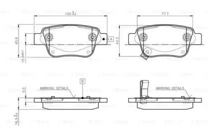 Комплект тормозных колодок BOSCH 0 986 TB2 464