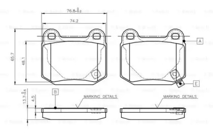 Комплект тормозных колодок BOSCH 0 986 TB2 476