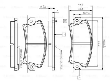 Комплект тормозных колодок BOSCH 0 986 TB2 485