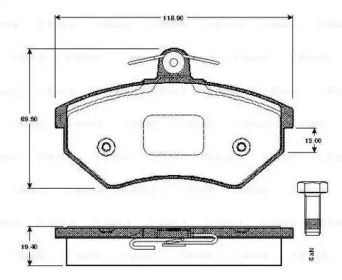 Комплект тормозных колодок BOSCH 0 986 TB2 505