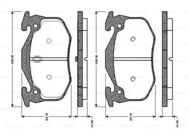 Комплект тормозных колодок BOSCH 0 986 TB2 518