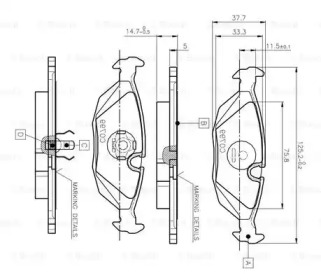 Комплект тормозных колодок BOSCH 0 986 TB2 532