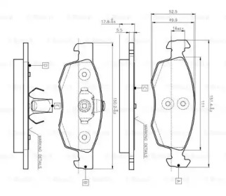 Комплект тормозных колодок BOSCH 0 986 TB2 541