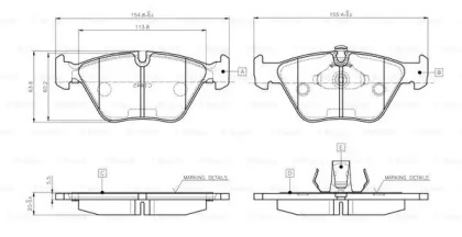 Комплект тормозных колодок BOSCH 0 986 TB2 598