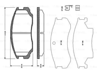 Комплект тормозных колодок BOSCH 0 986 TB2 651