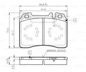 Комплект тормозных колодок BOSCH 0 986 TB2 662