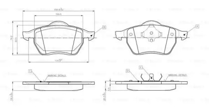 Комплект тормозных колодок BOSCH 0 986 TB2 672