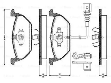 Комплект тормозных колодок BOSCH 0 986 TB2 756