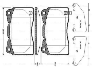 Комплект тормозных колодок BOSCH 0 986 TB2 773