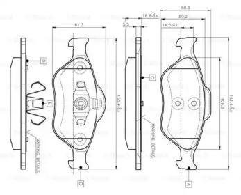 Комплект тормозных колодок BOSCH 0 986 TB2 812