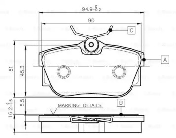 Комплект тормозных колодок BOSCH 0 986 TB2 813