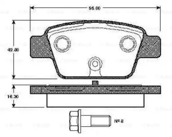 Комплект тормозных колодок BOSCH 0 986 TB2 837