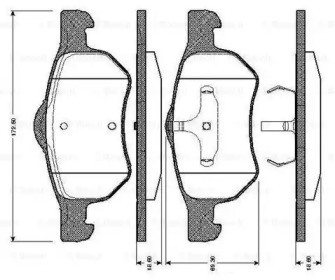 Комплект тормозных колодок BOSCH 0 986 TB2 841