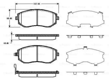 Комплект тормозных колодок BOSCH 0 986 TB2 844